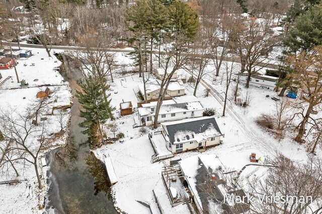 view of snowy aerial view