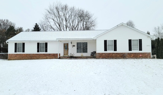 view of single story home