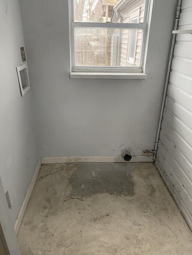 interior space with washer hookup