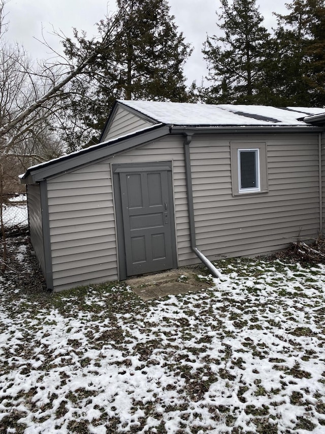 view of snow covered structure