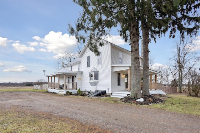 view of front of house featuring covered porch