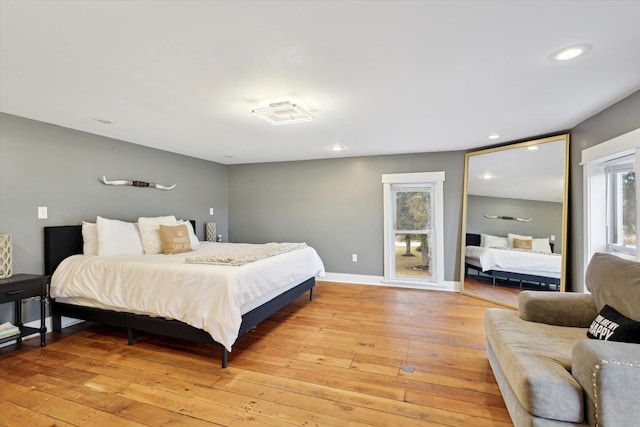 bedroom featuring light hardwood / wood-style flooring