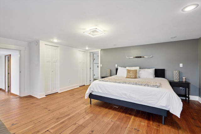 bedroom featuring light wood-type flooring