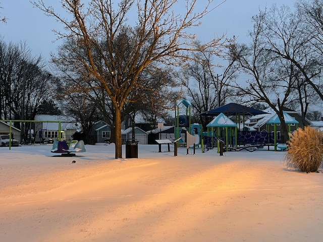 view of property's community with a playground