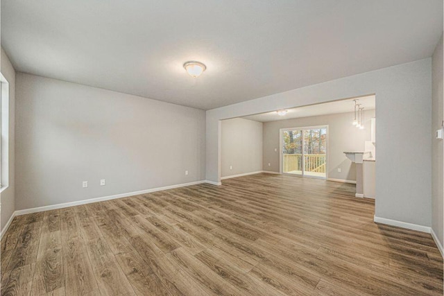 empty room featuring wood-type flooring