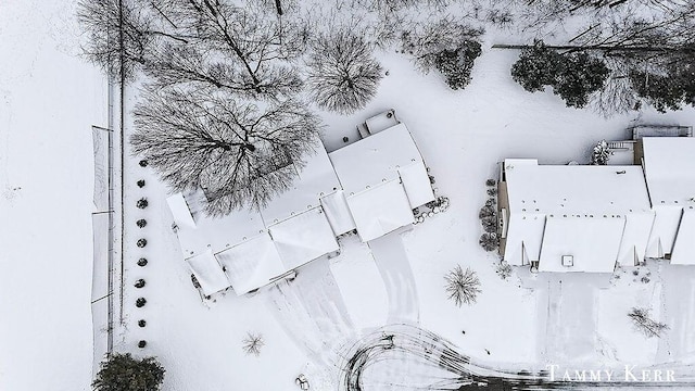 view of snowy aerial view