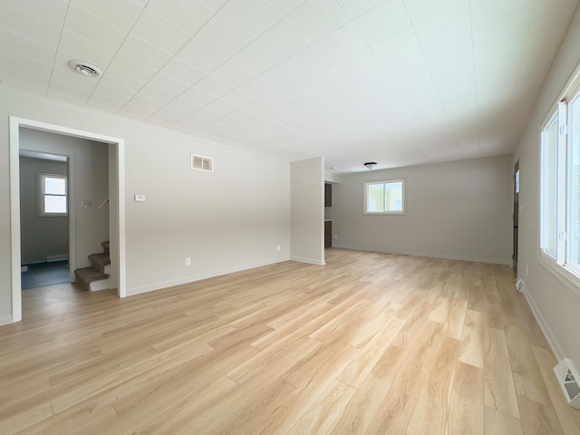 empty room featuring light wood-type flooring