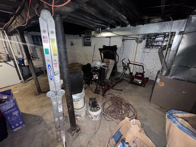 basement with electric panel