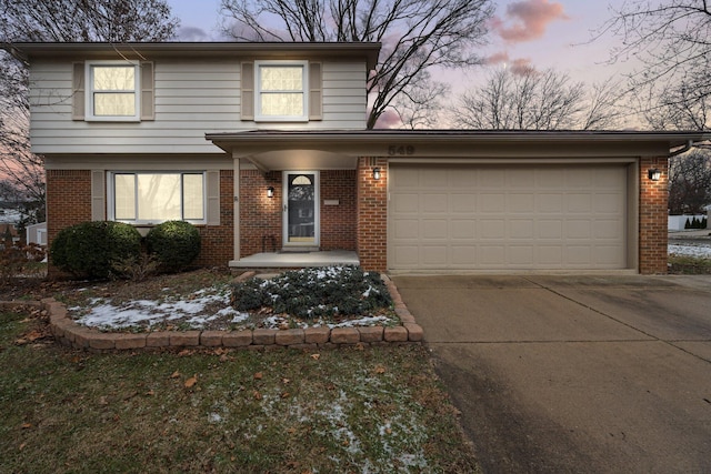 front facade featuring a garage