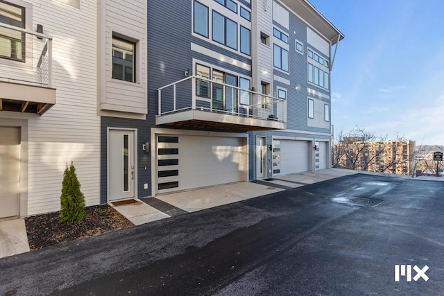 exterior space featuring an attached garage