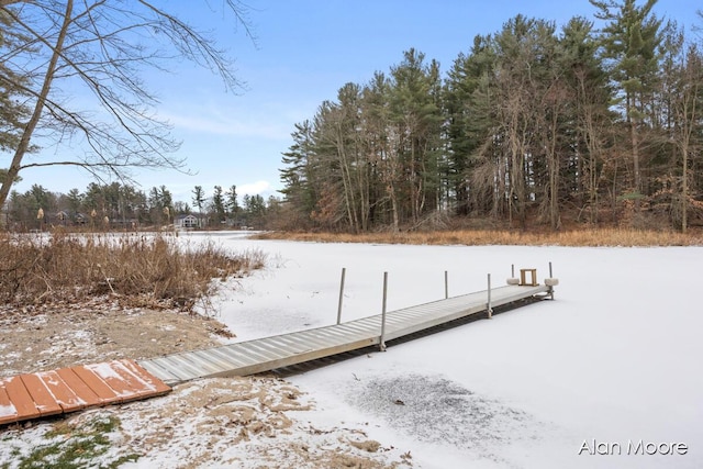 view of dock area