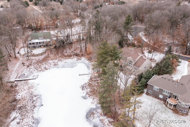 view of snowy aerial view