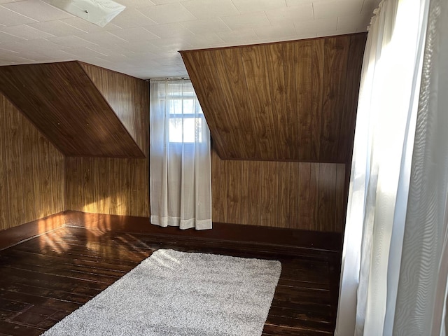 additional living space with wooden walls