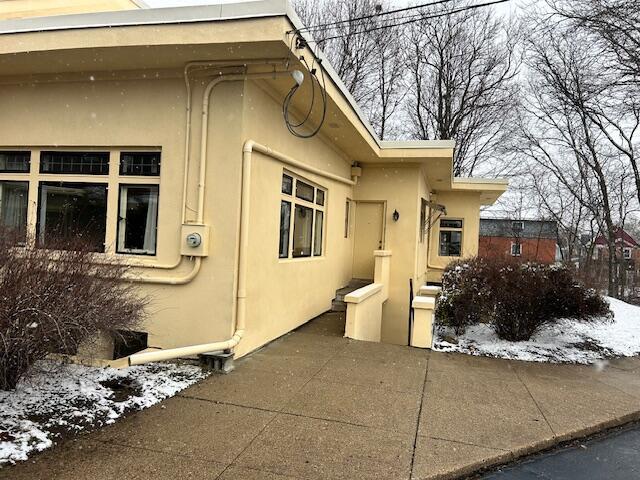 view of snow covered exterior