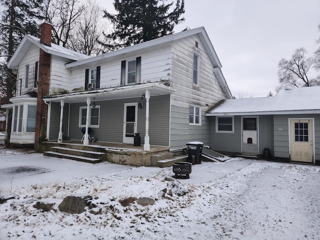 exterior space with covered porch