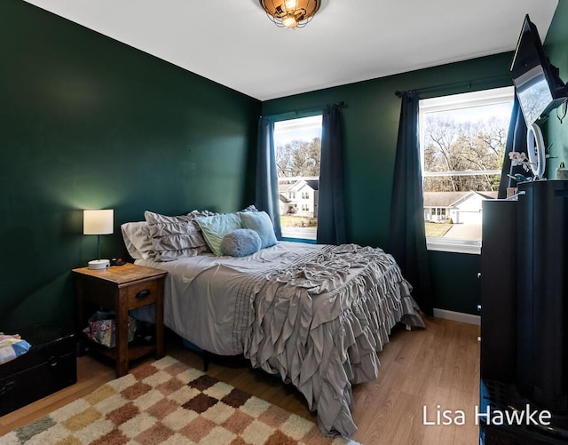 bedroom featuring light hardwood / wood-style floors