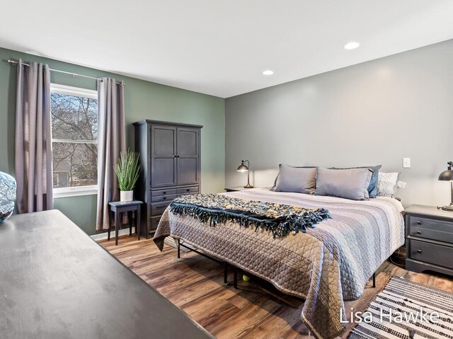 bedroom featuring light hardwood / wood-style floors