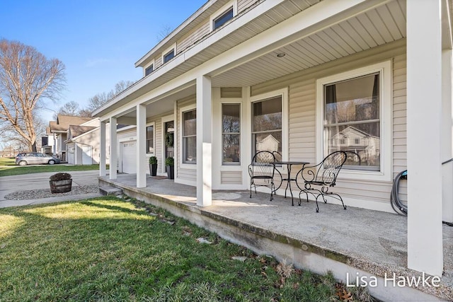 view of patio with a porch