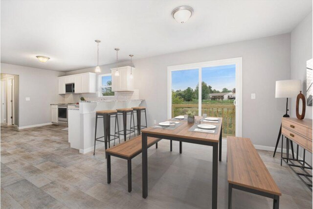 dining area featuring a healthy amount of sunlight