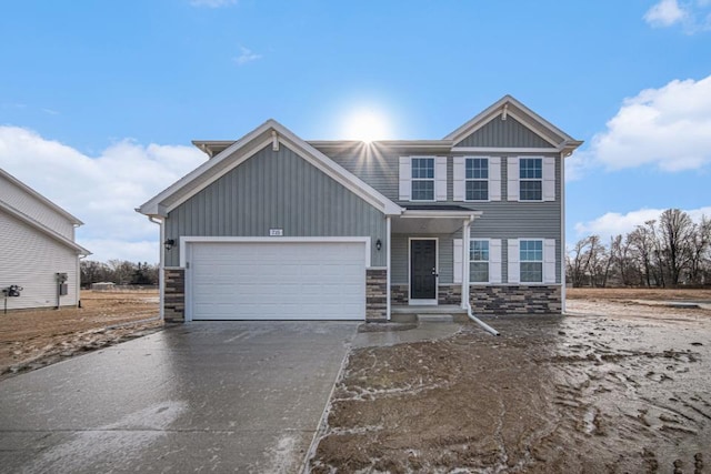 view of front of home with a garage