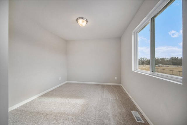 view of carpeted spare room