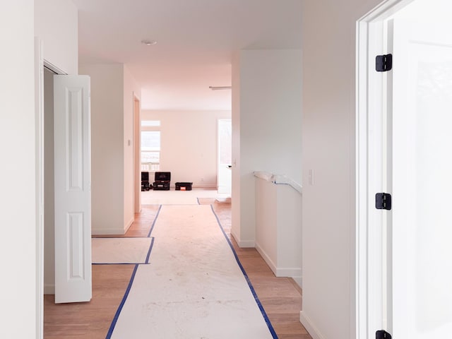 corridor featuring light hardwood / wood-style floors