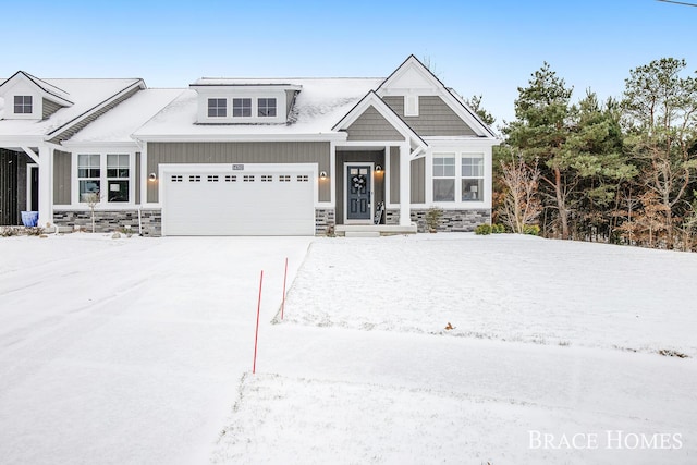 craftsman-style house with a garage