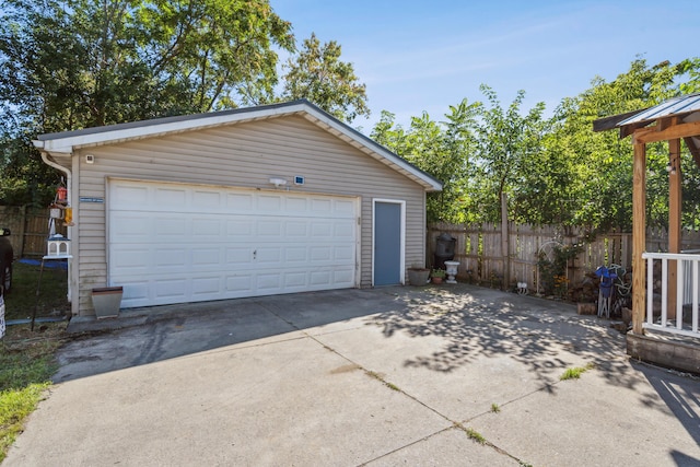 view of garage