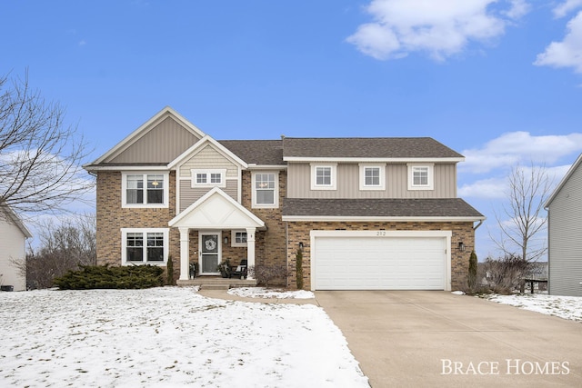 view of front of home with a garage