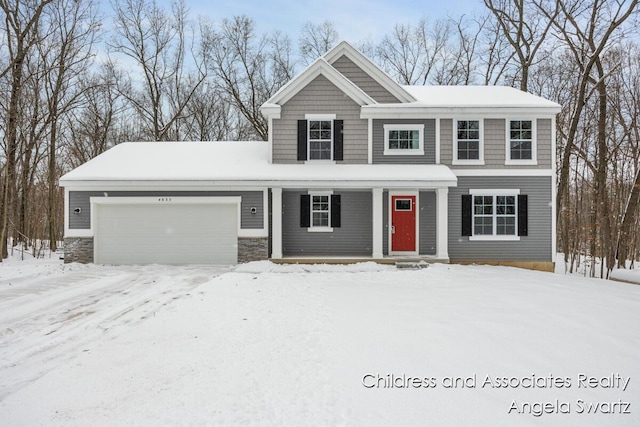 view of front of house with a garage