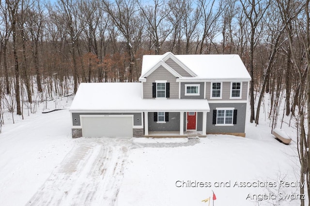 view of front of property featuring a garage