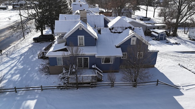 view of snowy aerial view