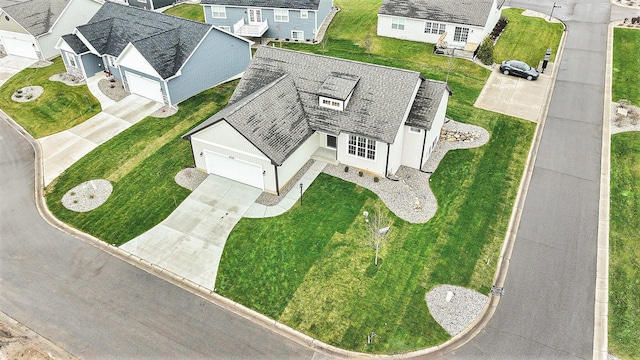 aerial view with a residential view