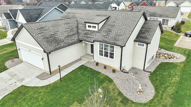 drone / aerial view with a residential view