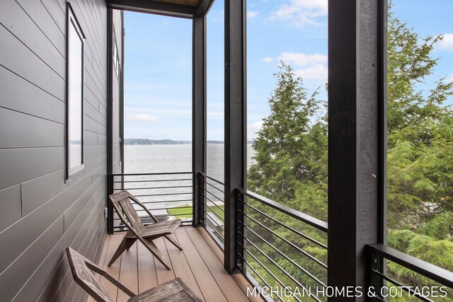 balcony with a water view