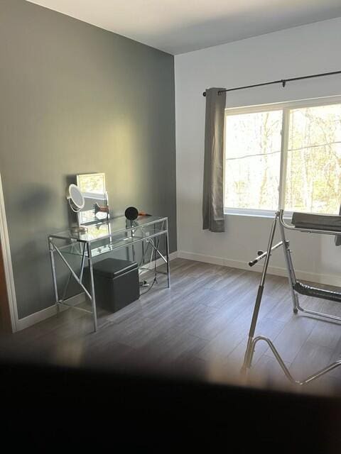 office featuring hardwood / wood-style floors