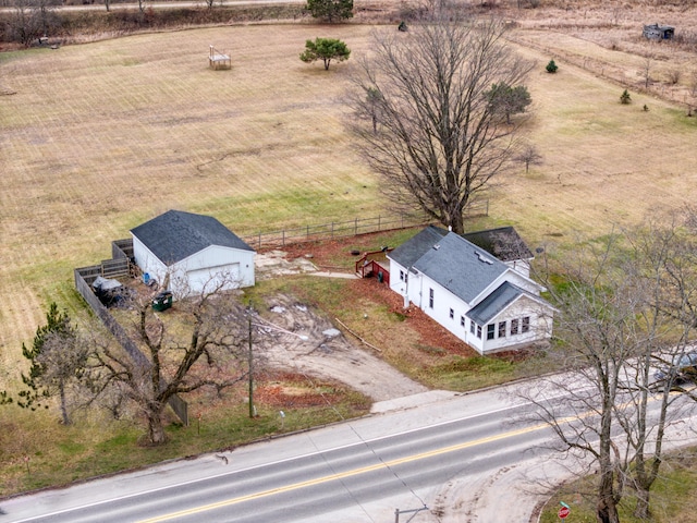 bird's eye view with a rural view