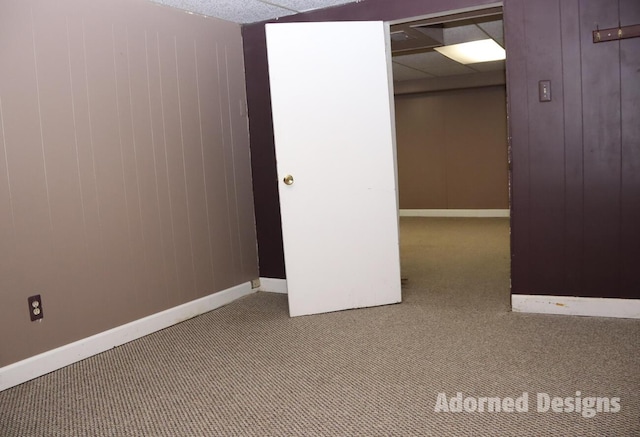 interior space featuring carpet flooring and a closet