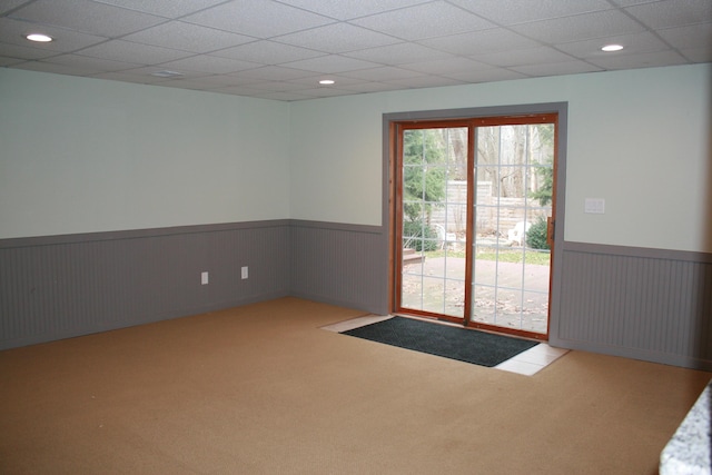 entryway with light carpet