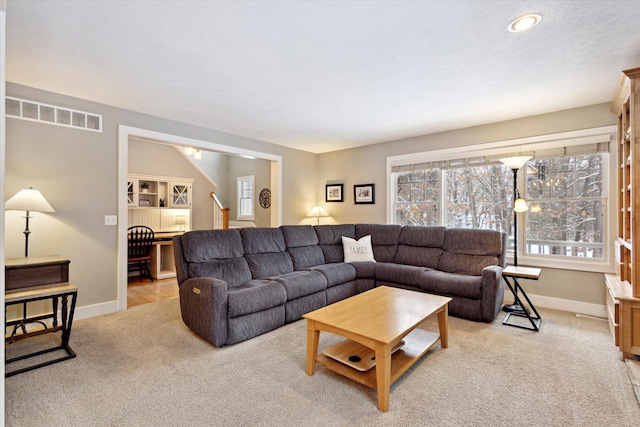 view of carpeted living room