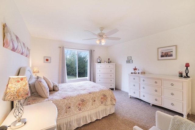 bedroom with carpet and ceiling fan