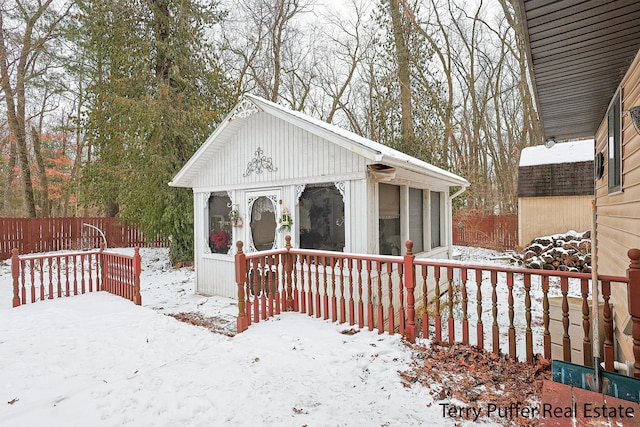 exterior space with an outdoor structure