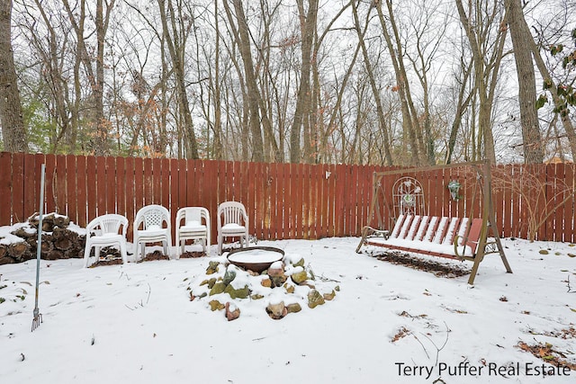 view of snowy yard