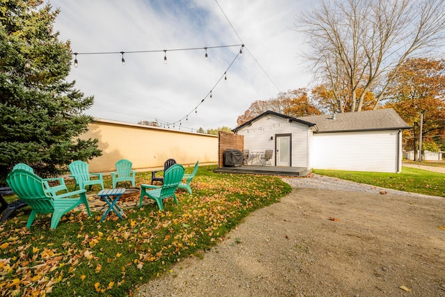 view of yard featuring a deck