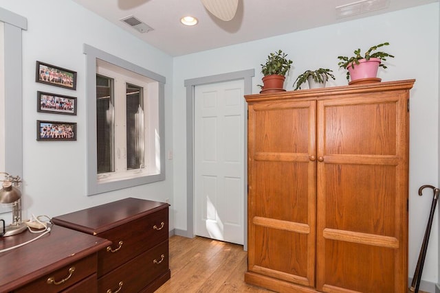 bedroom featuring light wood-type flooring