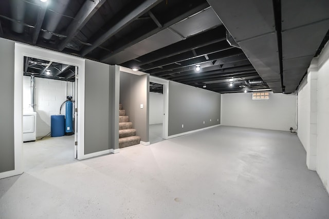 basement featuring washer / clothes dryer