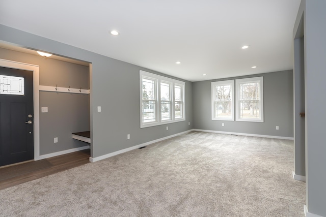 interior space featuring carpet floors