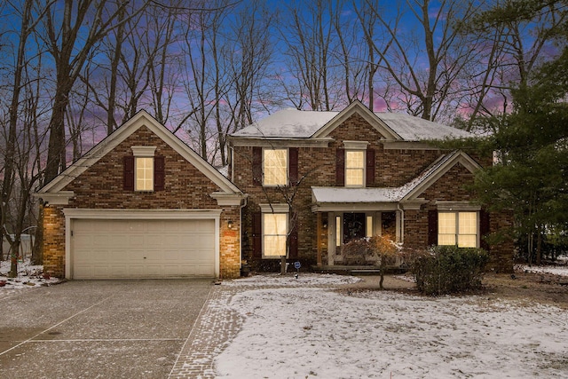 view of property with a garage