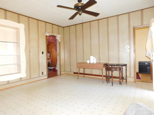 miscellaneous room featuring ceiling fan