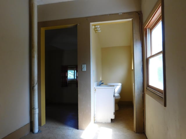 hallway with sink